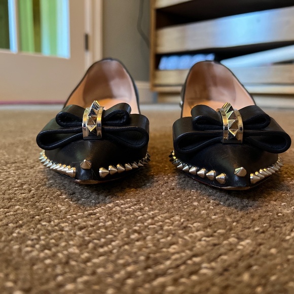Christian Louboutin ballet spiked flat kitten heal black 39 - Picture 3 of 9